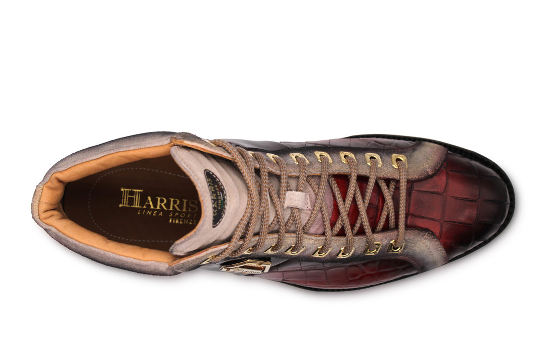 Polacchino in pelle effetto coccodrillo