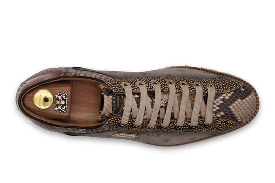 Zapatillas de ante y pitón