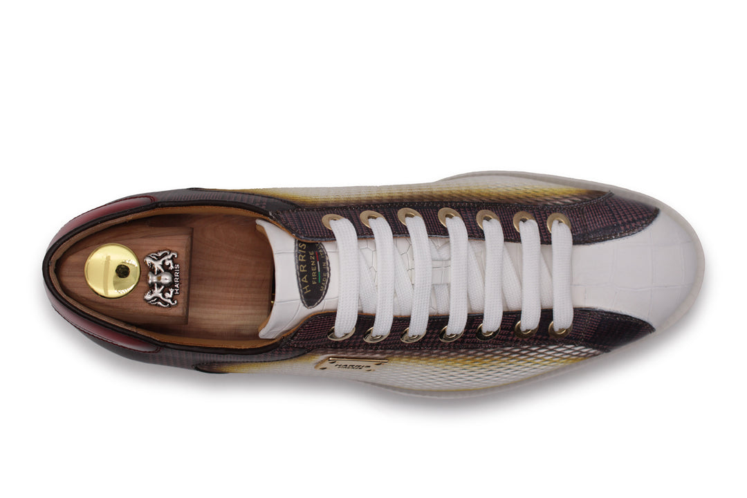 Sneakers effetto Coccodrillo e traforato