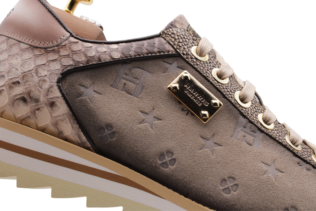 Zapatillas de ante y pitón