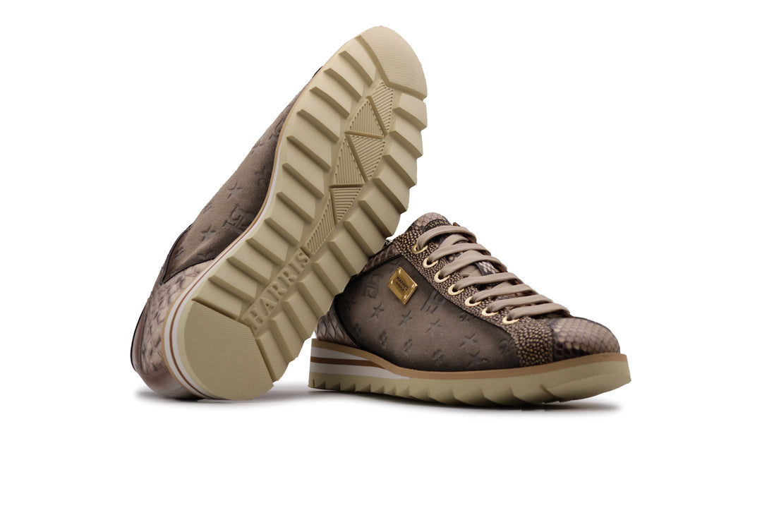 Zapatillas de ante y pitón