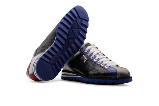 Sneakers effetto coccodrillo e dettagli sfumati