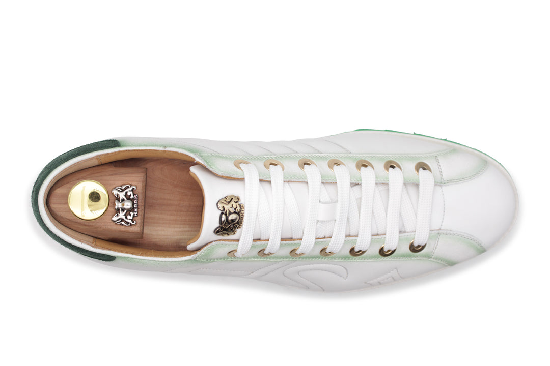 Sneaker in pelle e camoscio sfumato