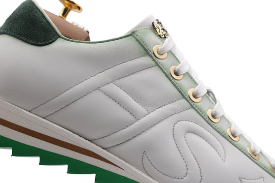 Sneaker in pelle e camoscio sfumato