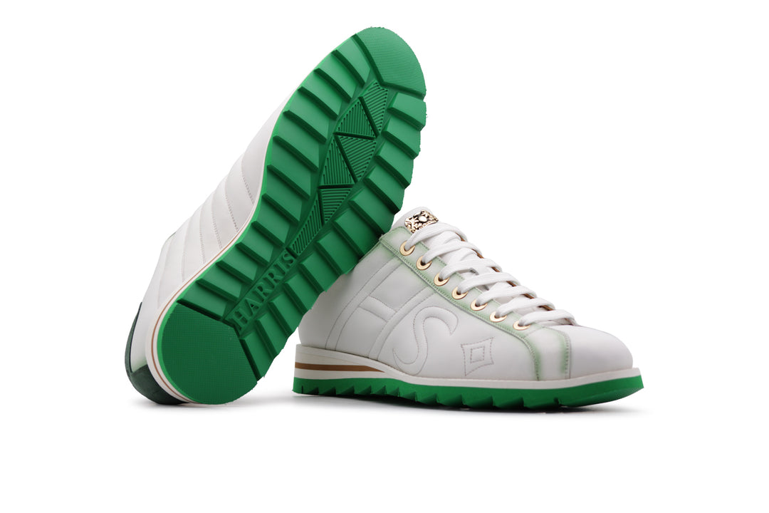 Sneaker in pelle e camoscio sfumato