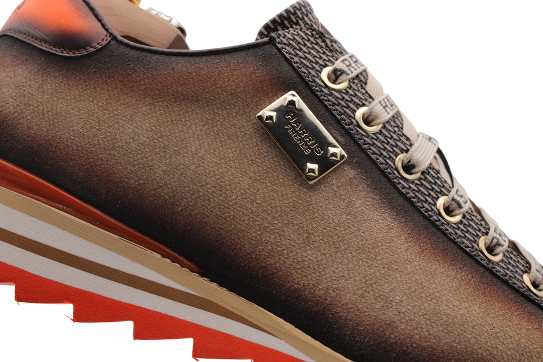 Sneakers effetto trama e suede