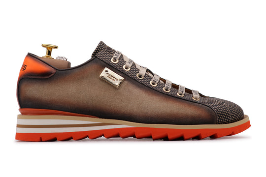 Sneakers effetto trama e suede