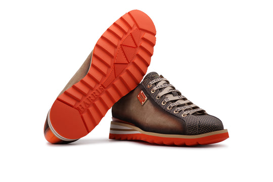 Sneakers effetto trama e suede