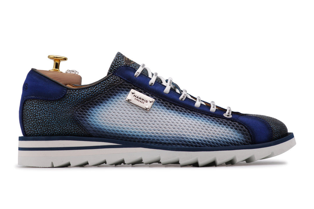 Perforated effect printed sneakers