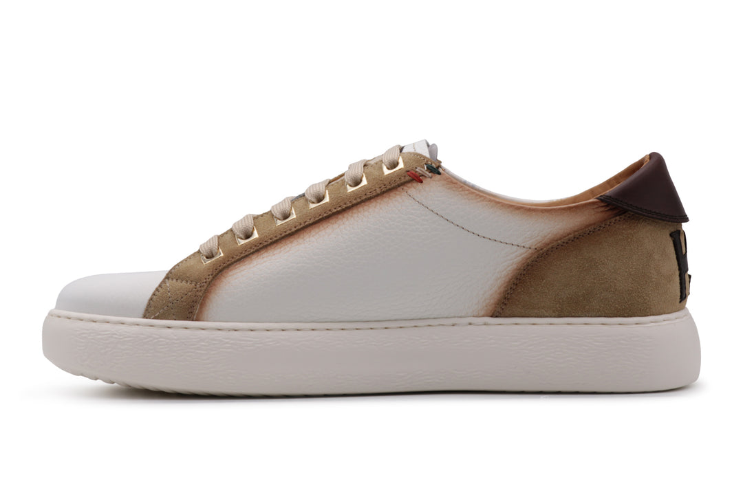 Sneakers in pelle e suede con ricamo
