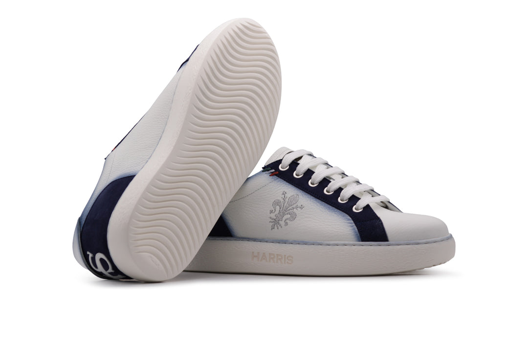 Sneakers in pelle e suede con ricamo