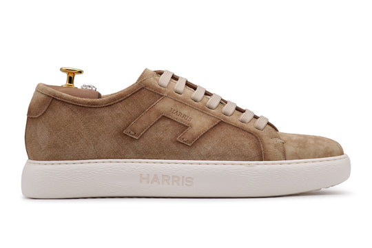 Sneakers in suede effetto tessuto