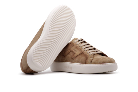 Sneakers in suede effetto tessuto