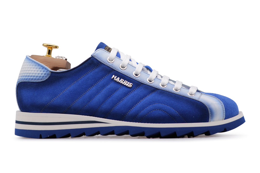 Sneakers in suede e pelle sfumata Bluette