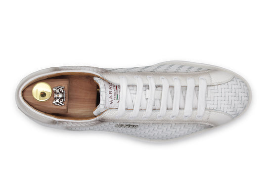 Woven and printed sneakers
