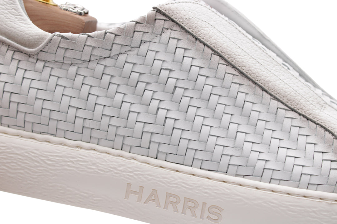 Sneakers slipon in pelle intrecciata