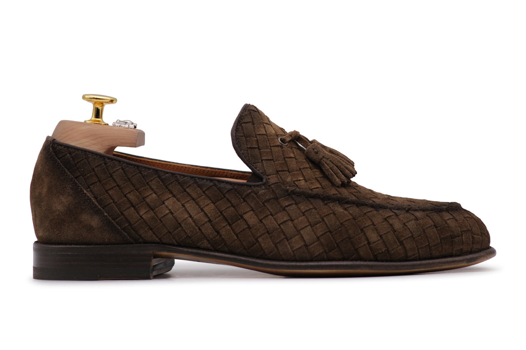 Mocassino in suede intrecciato