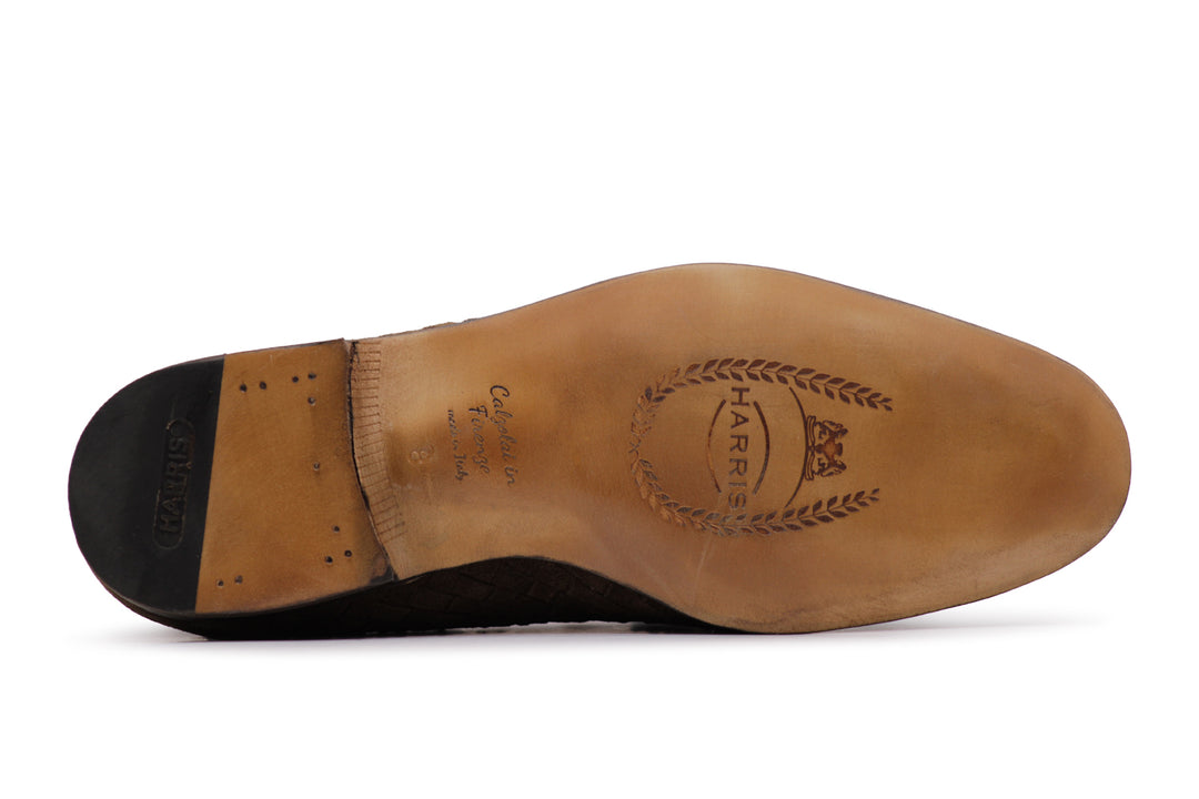 Mocassino in suede intrecciato