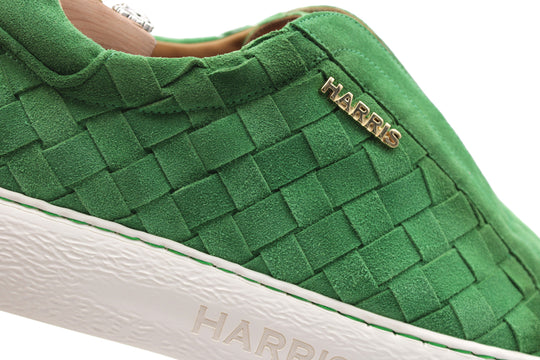 Sneakers slipon in pelle intrecciata