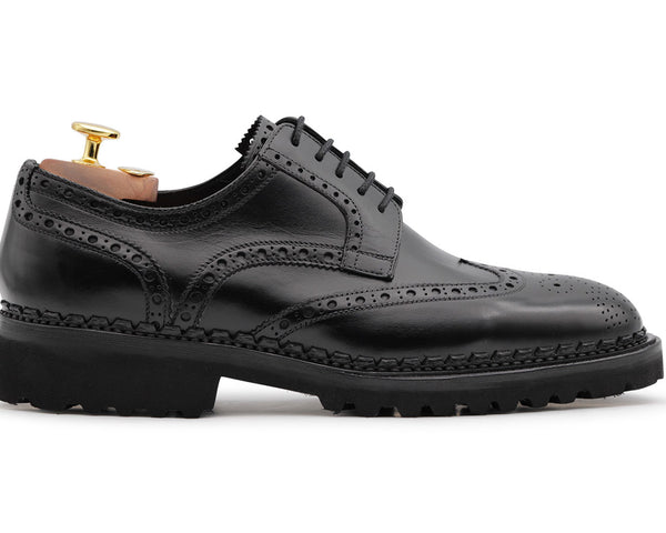 Leather derby with rubber sole
