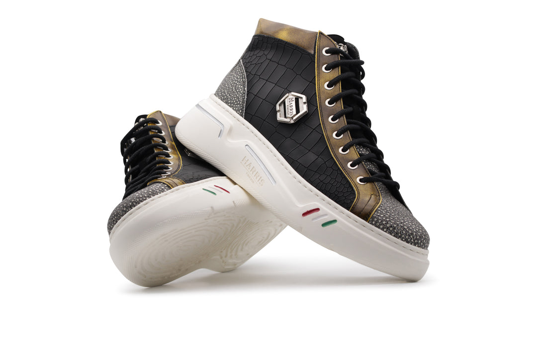 Sneaker alta in pelle