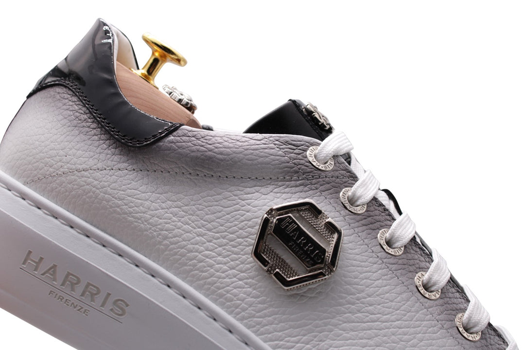 Leather sneaker with crocodile print